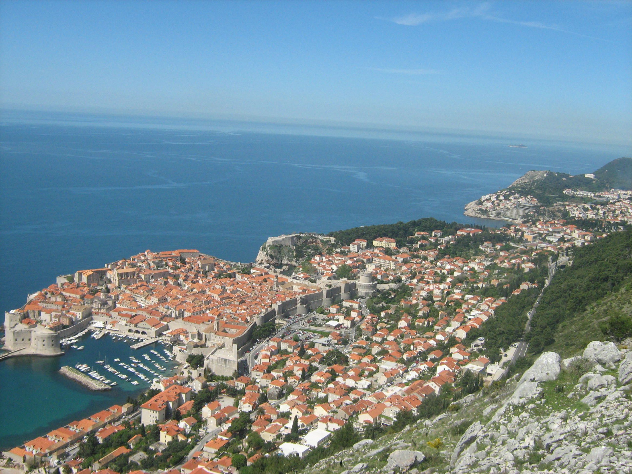 Aerial view of Dubrovnik in Croatia