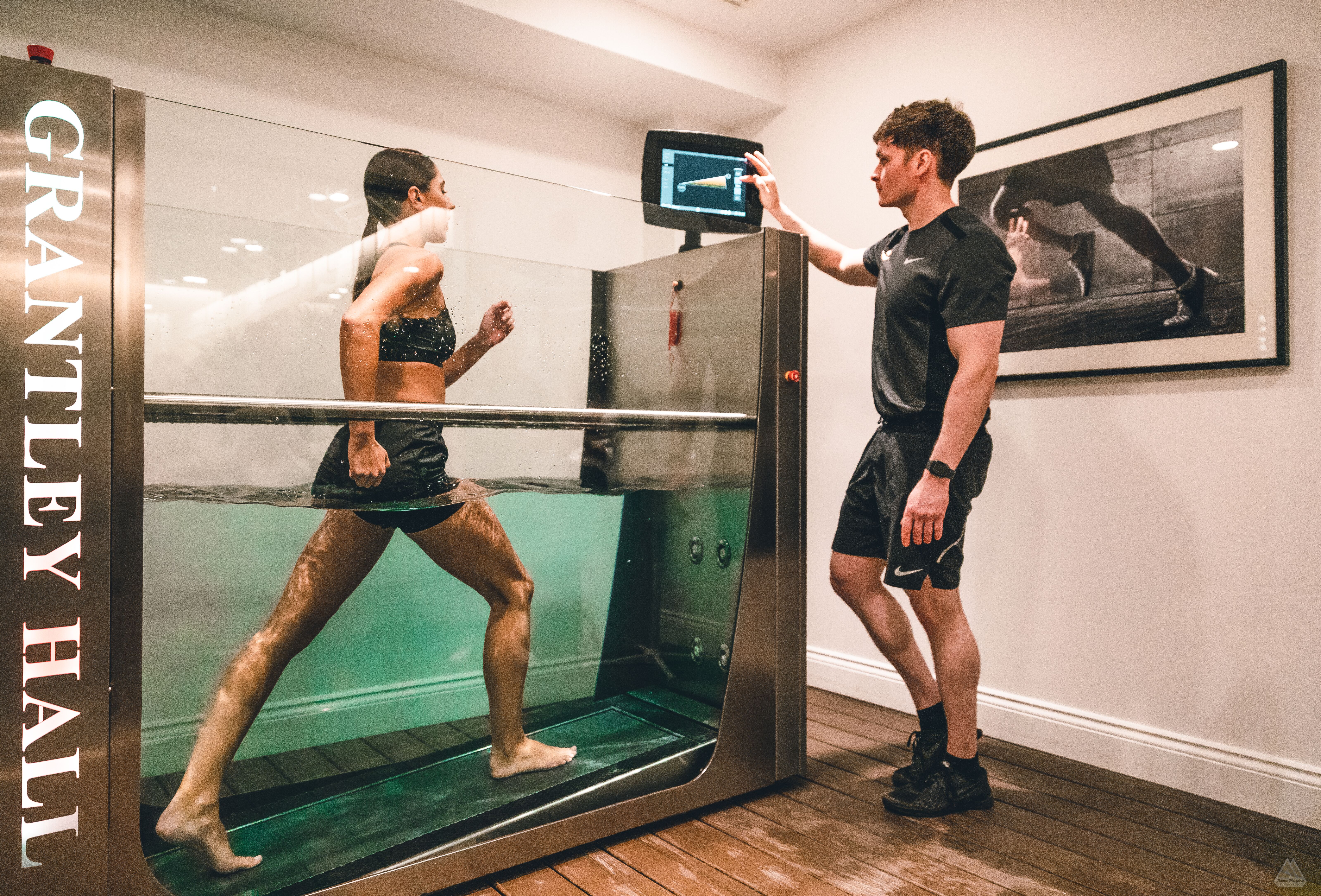 Water resistance training at Grantley Hall in Yorkshire, United Kingdom